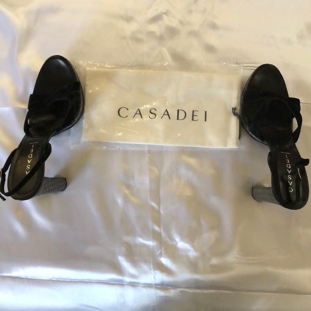 Casadei Pellame Rena Nero Heels black and gray